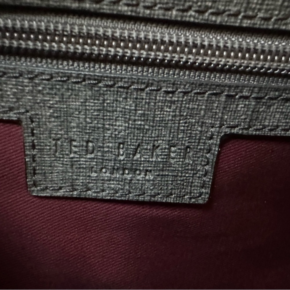 TED BAKER Spies Cross-grain Leather Satchel In Teal - Picture 11 of 16